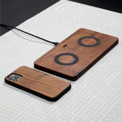 Premium Leather Wireless Charger + Phone Case Bundle